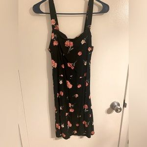 Black with pink & white flowered dress